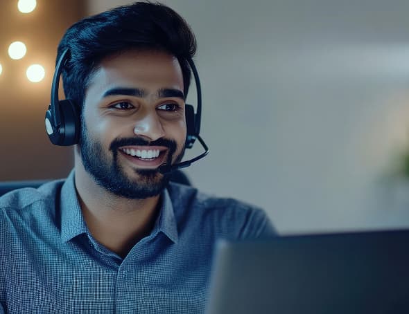 Professional providing remote sales support